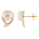 7-8mm Round Akoya Pearl 14K Yellow Gold Stud Earrings