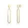 Pave CZ Oval Drop Earrings In 14K Gold Over Sterling Silver