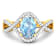 1.2ctw Blue Aquamarine and Diamond 14K Yellow Gold Halo Ring