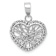 Rhodium Over 14k White Gold Textured Open Wire Heart Pendant