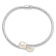 Rhodium Over Sterling Silver 8-9mm White Rice Freshwater Cultured Pearl
Hinged Bangle