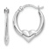 Rhodium Over 14k White Gold 5/8" Heart Hoop Earrings