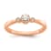 14K Rose Gold Petite Beaded Edge Round Diamond Ring 0.24ctw