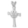 Rhodium Over Sterling Silver Polished and Brushed Sand Dollar Cross Pendant