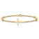 14k Yellow Gold Diamond-Cut Beaded Cross Bracelet