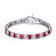 Ruby Color CZ Tennis Bracelet In Sterling Silver