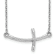 Rhodium Over 14K White Gold Large Sideways Curved Twist Cross Necklace