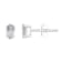 5x3mm Oval White Topaz 14k White Gold Stud Earrings