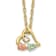 10k Yellow Gold With 12k Rose and Green Gold Accent Diamond Heart
Pendant With 18 Inch Ropa Chain