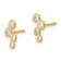 14K Yellow Gold 4 Cubic Zirconia Bezel Set Post Earrings
