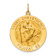 14k Yellow Gold Solid Polished and Satin Large Round Saint Christopher
Medal Pendant