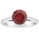 8mm Round Garnet Rhodium Over Sterling Silver Ring