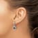 Sterling Silver Rhodium-plated with 14K Accent Garnet Dangle Post Earrings