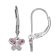 Lab Ruby And Purple Cubic Zirconia Rhodium Over Silver Children's
Butterfly Earrings 0.19ctw