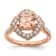 14K Rose Gold Morganite Diamond Halo Engagement Ring 1.91ctw