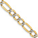 14k Yellow Gold and Rhodium Over 14k Yellow Gold 5.25mm Pave Figaro 18
Inch Chain
