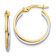 14k Yellow Gold and 14k White Gold 13/16" Polished Hoop Earrings
