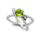Peridot X-Design Ring In Sterling Silver And 18K Gold