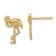 14K Yellow Gold Textured Flamingo Stud Earrings
