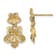14k Yellow Gold Textured Double Plumeria Flower Dangle Earrings