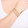 Initial G CZ Beaded Bracelet Set In 14K Gold Over Brass 0.15ctw