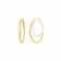 14K Gold Over Sterling Silver Double Oval Enamel Hoops in White