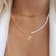 14K Gold Over Brass Initial Pearl Simulant Link Chain Necklace Letter K