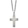 Titanium Brushed Cross Pendant with 22 Inch Curb Chain