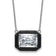 Rhodium Over Sterling Silver Polished Black Enamel and Cubic Zirconia Necklace