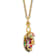10k Yellow Gold  12k Rose Gold and 12k Green Gold Accent Mystic Topaz
Pendant  18 Inch Chain