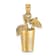 14k Yellow Gold Textured Cocktail Drink with Umbrella Charm