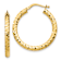 14k Yellow Gold Diamond-Cut 1 1/16" Hoop Earrings