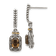 Sterling Silver with 14K Accent Antiqued Smoky Quartz Post Dangle Earrings