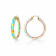 14K Yellow Gold Over Sterling Silver Painted Hoops in Multi-color