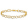 10k Yellow Gold 6mm Triple Link Charm Bracelet