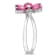 2.80ctw Pink Topaz And Diamond Accent 10k White Gold Floral Ring