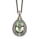 Sterling Silver Antiqued with 14K Accent Diamond and Green Quartz Necklace