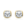 Cushion-Cut CZ Bezel Stud Earrings In 14K Gold Over Sterling Silver