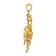 14k Yellow Gold Polished Brushed and Diamond-Cut Horse Pendant