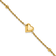 14k Yellow Gold Polished and Diamond-Cut Beaded Puffed Heart Bracelet