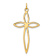 14k Yellow Gold Lasered Passion Cross Pendant