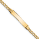 14k Yellow Gold Semi-Solid Polished Cuban Link ID Bracelet