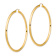 14k Yellow Gold 3 1/4" Polished Round Tube Hoop Earrings