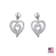 White Diamond Accent Rhodium Over Brass 3 Piece Heart And Butterfly
Pendant And Earring Set