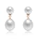 Pear Shape Pearl Simulant Drop Earrings In 18K Rose Gold Over Sterling Silver