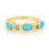 Turquoise And Aquamarine Band Ring In 18K Gold Over Sterling Silver 0.11ctw