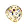 Multi-Color CZ Dome Ring In 14K Gold Over Brass