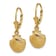 14k Yellow Gold 2D and Textured Scallop Shell Dangle Earrings