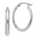 Rhodium Over 14k White Gold 5/8" Polished Oval Hoop Earrings
