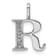 14K White Gold Diamond Letter R Initial Pendant